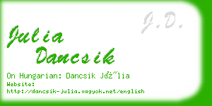 julia dancsik business card